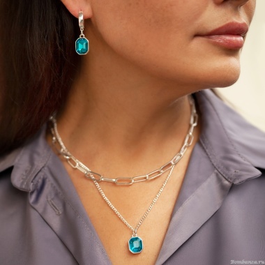 Колье Fiore Luna, Aquamarine, LN6103 S